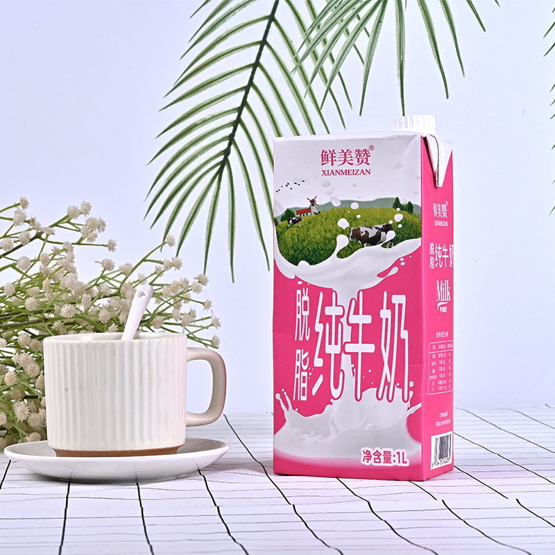 【到手75.9】鲜美赞脱脂纯牛奶1L*12盒
