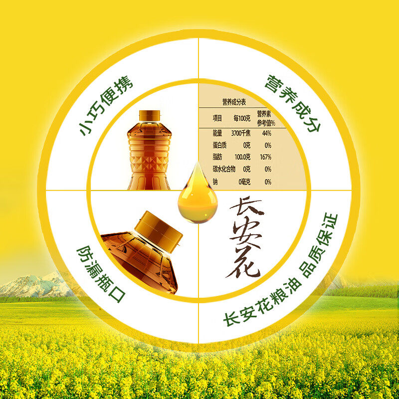 长安花高原小粒物理压榨菜籽油浓香食用油750ml,淘宝优惠券,粉丝福利购,淘宝优惠卷