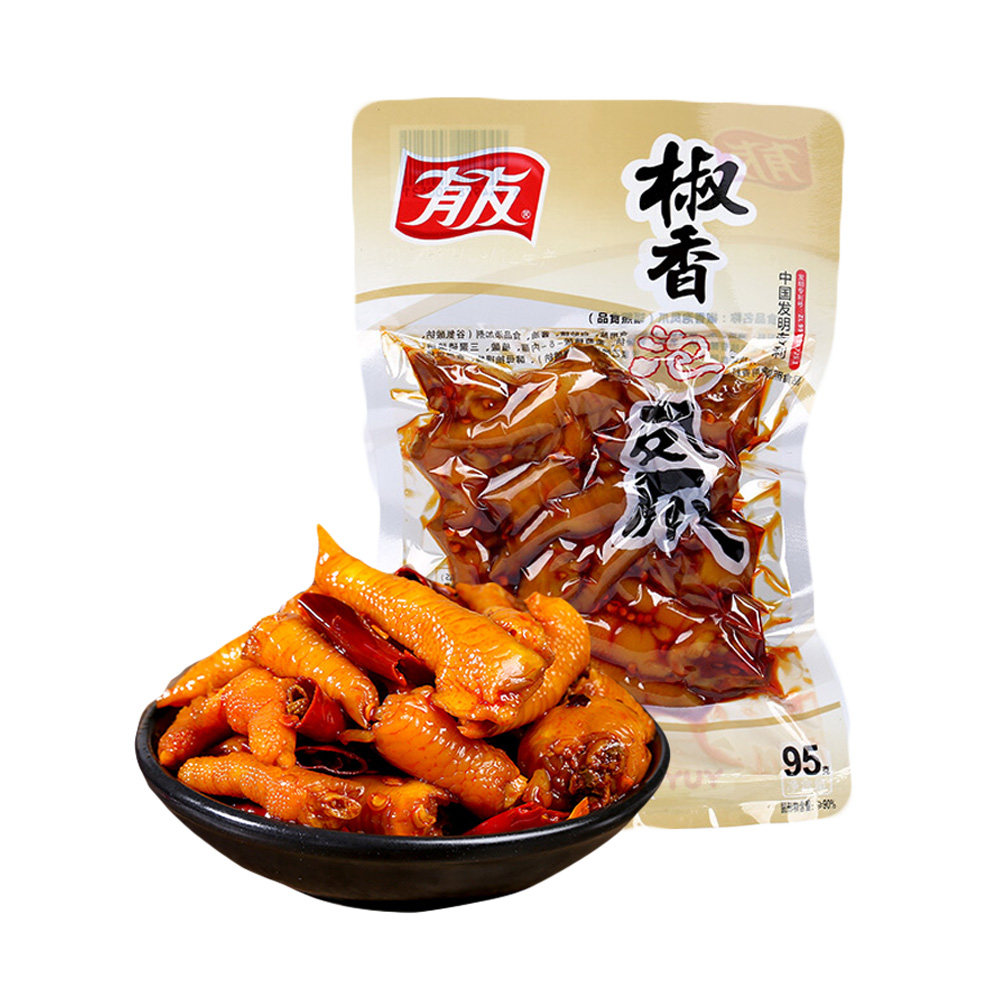 有友椒香味泡凤爪香辣鸡爪95g重庆特产办公室出游夜宵休闲零食_虎窝淘