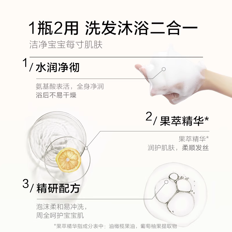 红色小象儿童沐浴露洗发水二合一婴儿沐浴宝宝洗护专用
