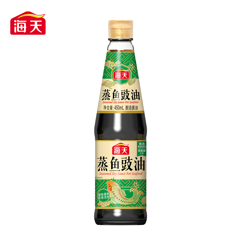 海天蒸鱼豉油450ml/蒸鱼去腥清蒸海鲜白灼调味酿造酱油生抽家用