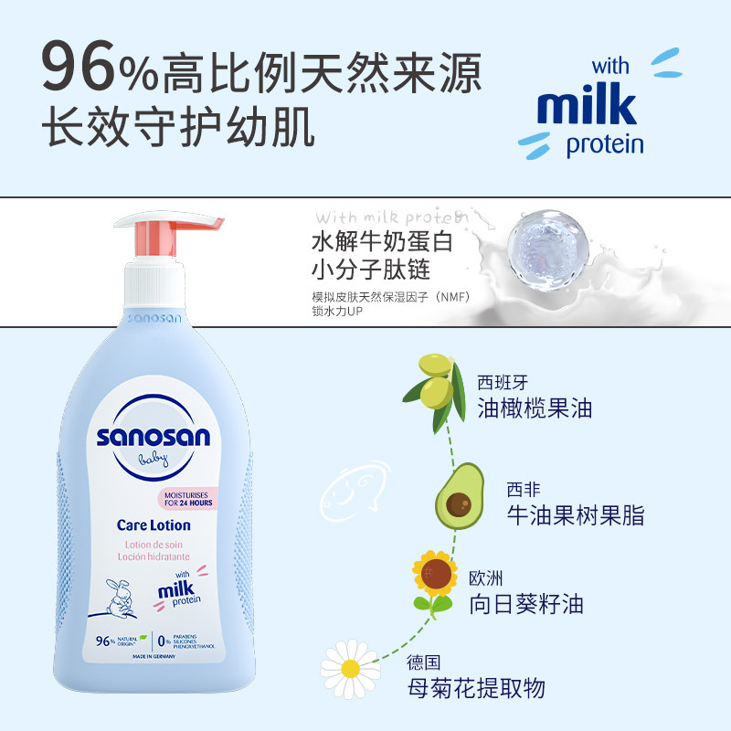 德国进口哈罗闪婴儿宝宝婴幼儿儿童滋润柔护保湿润肤乳500ml面霜