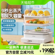 Seven Colorful Bites electric steamer 18L Home Multifunction three-layer Large-capacity steam box Steamed Vegetable Transparent electric steam cage