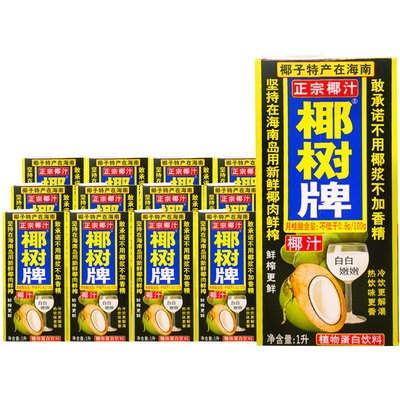 椰树椰汁正宗椰树牌1L*12盒/箱植物蛋白饮料海南特产椰奶