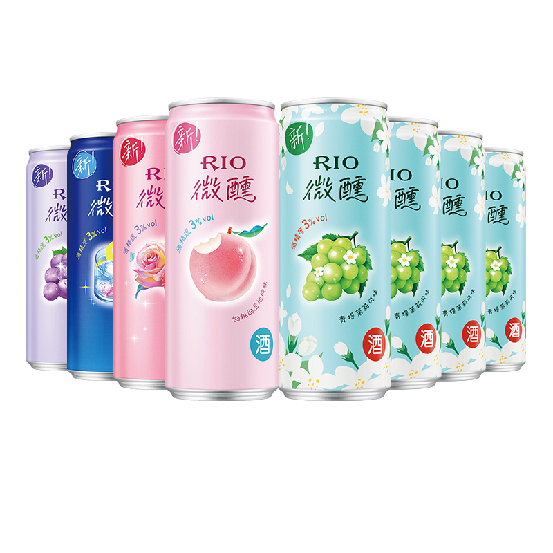 RIO锐澳预调鸡尾酒微醺青提茉莉混合口味330ml*8 - 图0