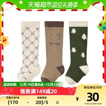 Nido Bear Baby Long Silo Socks Spring Autumn Winter Cotton Socks Stockless Newborns Stockings No-Legged Male Baby Socks