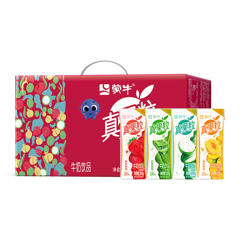 蒙牛真果粒礼盒装250g*24盒/整箱【缤纷礼盒装】