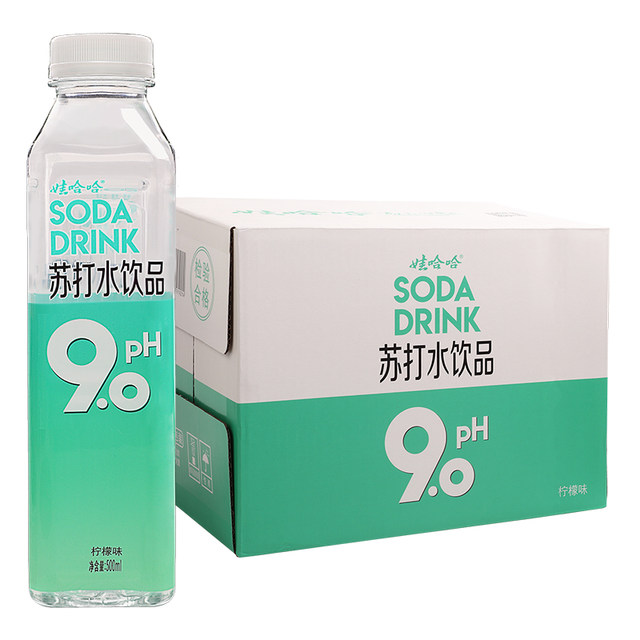 娃哈哈PH9.0柠檬味苏打水夏季饮品新老包装随机发500ml*15瓶网红