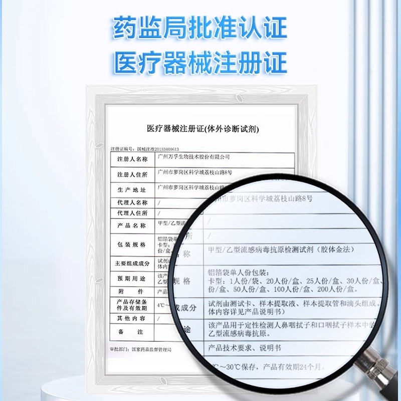 第2件半价】万孚甲流乙流检测试纸流感试剂盒 非肺炎支原体三合一 - 图2