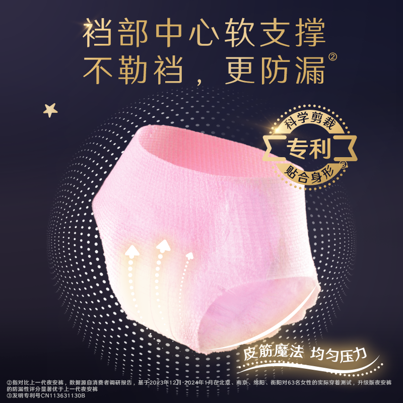 【下拉享优惠】高洁丝透气夜安裤贴身防侧漏裤型卫生巾安睡裤