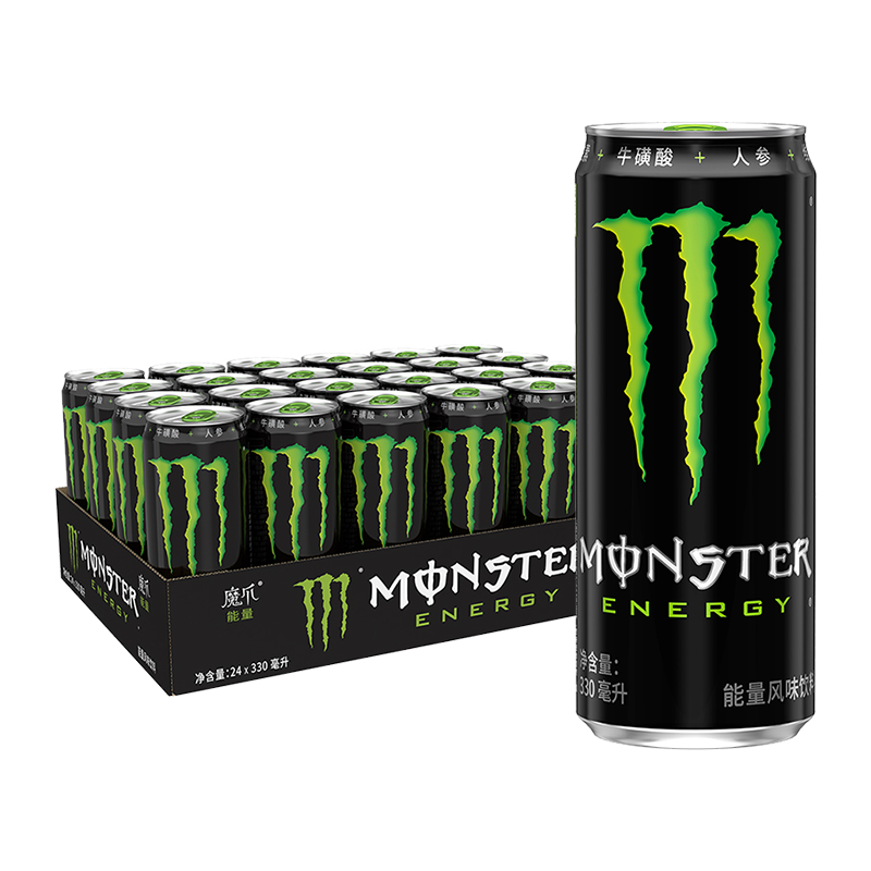 可口可乐Monster魔爪功能饮料原味能量风味饮料330ml*24罐整箱装 - 图0