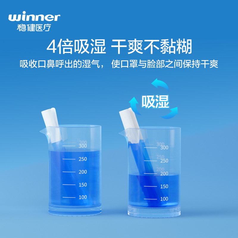 稳健医用外科口罩一次性医疗口罩200只成人三层防护透气非独立装 - 图3