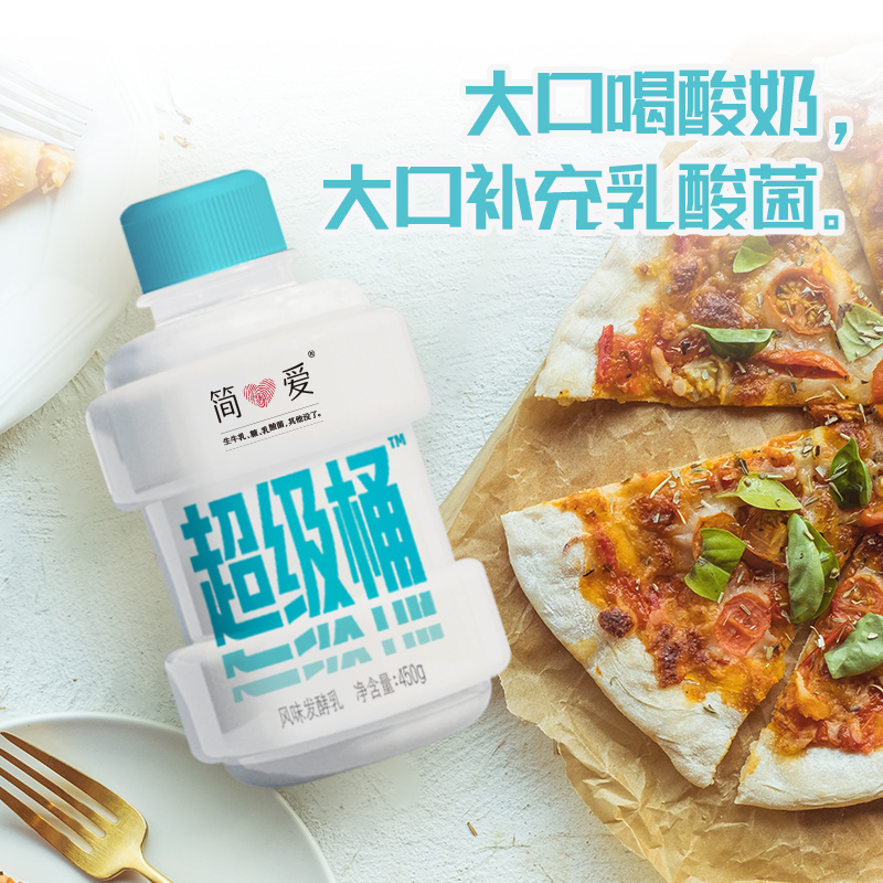 简爱 超级桶 风味发酵乳 450g*4件