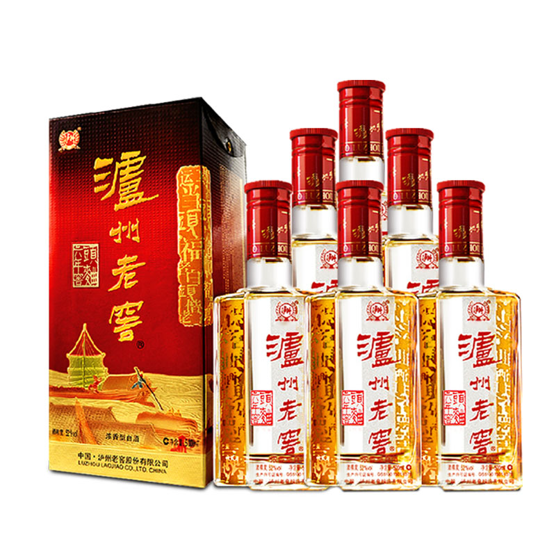 天猫超市泸州老窖六年窖头曲52度500mL*6瓶整箱装浓香型高度白酒送礼酒水0