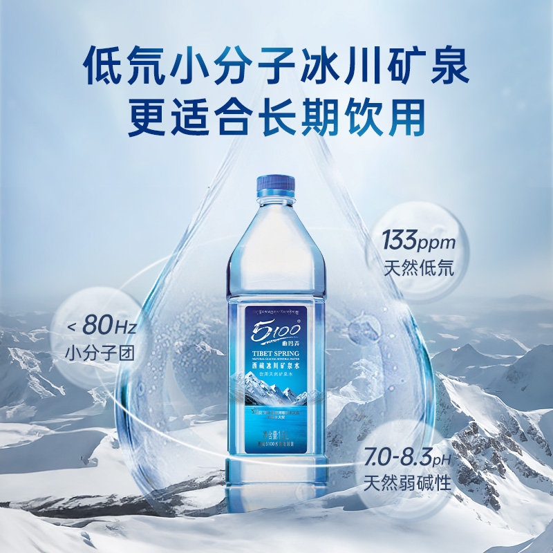 5100西藏冰川矿泉水1.5l*12大瓶装高级天然弱碱性泡茶水送货上楼-图2