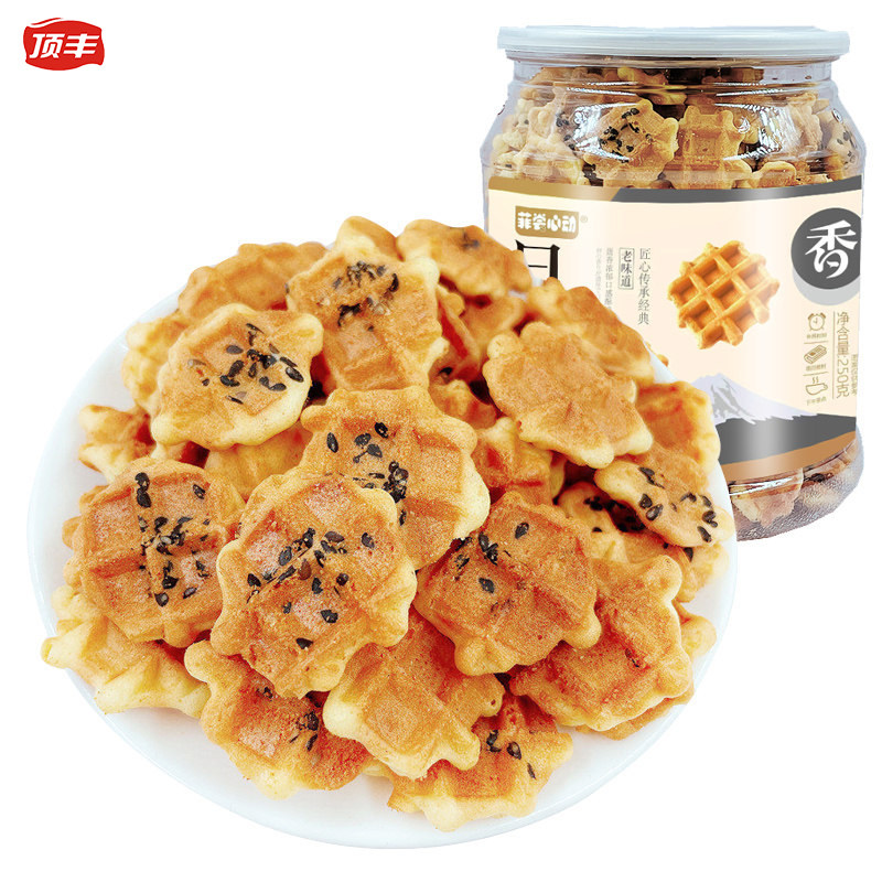 日式蛋格酥芝麻华夫饼干250g面包休闲网红小零食糕点小吃代餐饼干,淘宝优惠券,粉丝福利购,淘宝优惠卷