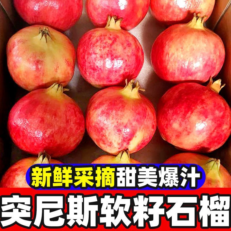 地标授权产品四川会理突尼斯软籽石榴4.5斤彩箱加泡沫托