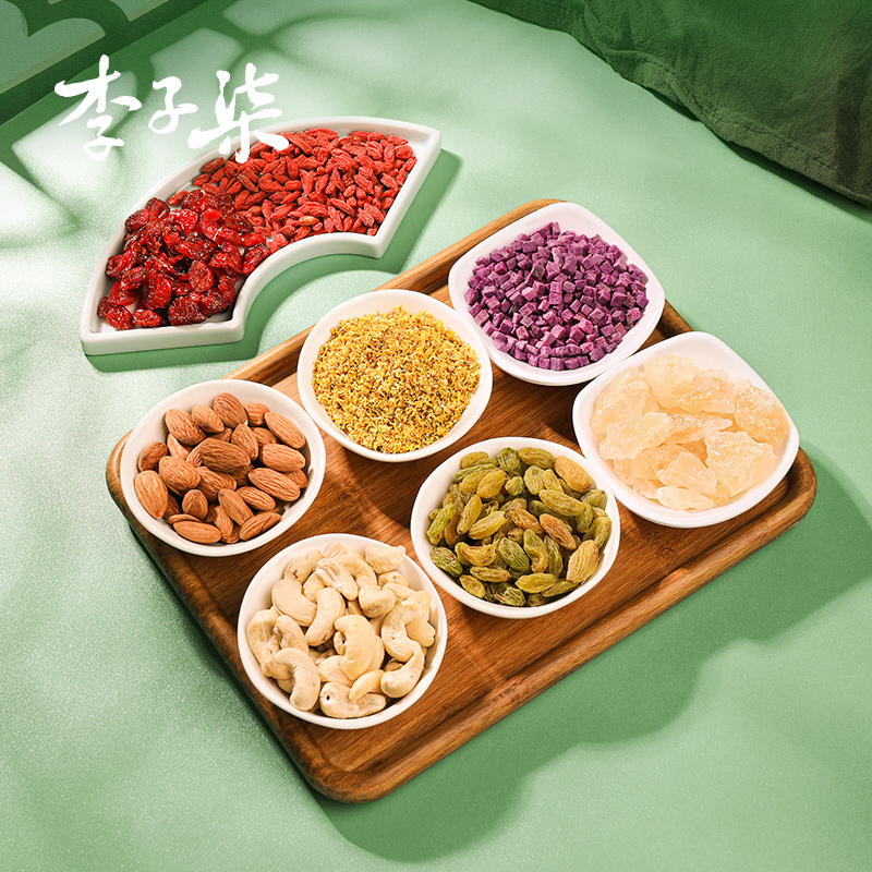 李子柒桂花坚果藕粉莲藕羹莲藕粉营养早餐冲泡代餐食品350g×2罐 - 图2