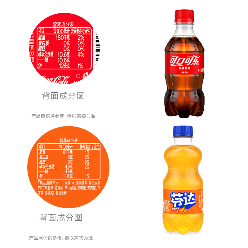 可口可乐含汽饮料可口可乐原味+芬达300ml*12瓶+300ml*12瓶 - 图3