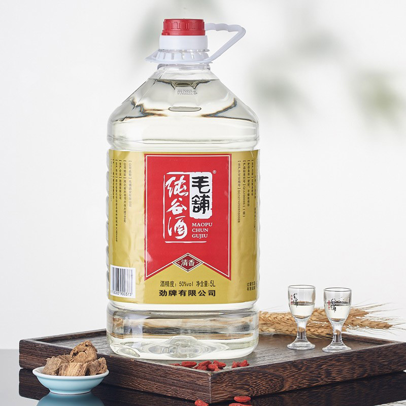 劲牌毛铺劲头足 谷酒5L*1桶50度桶装10斤实惠装口粮酒 - 图1