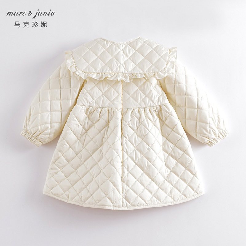 马克珍妮新年红秋冬裙子女童泡泡袖翻领连衣裙 儿童夹棉裙子,淘宝优惠券,粉丝福利购,淘宝优惠卷