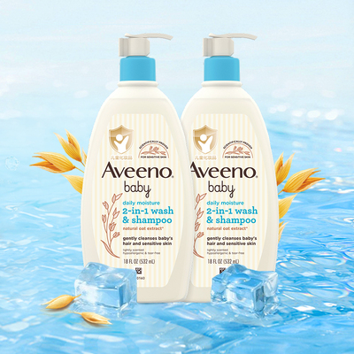 Aveeno/艾惟诺婴儿童宝宝补水保湿洗发水乳沐浴露二合一532ml*2瓶