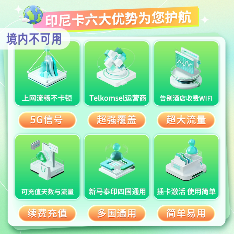 Telkomsel印尼巴厘岛电话卡无限流量上网卡5G/4G旅游手机卡SIM卡 - 图2