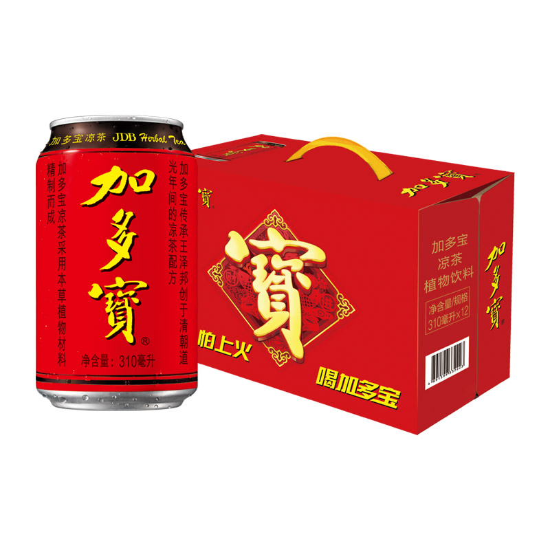 加多宝凉茶饮料310ml*12/箱礼盒加多宝植物1箱12罐-图1