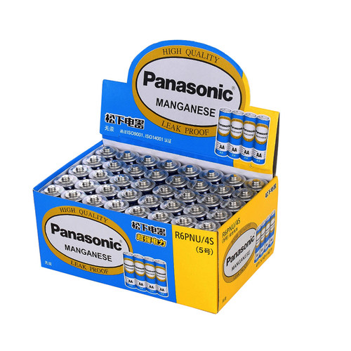 Panasonic/松下5号40粒电池五号高能碳性AA电池儿童玩具闹钟-图0