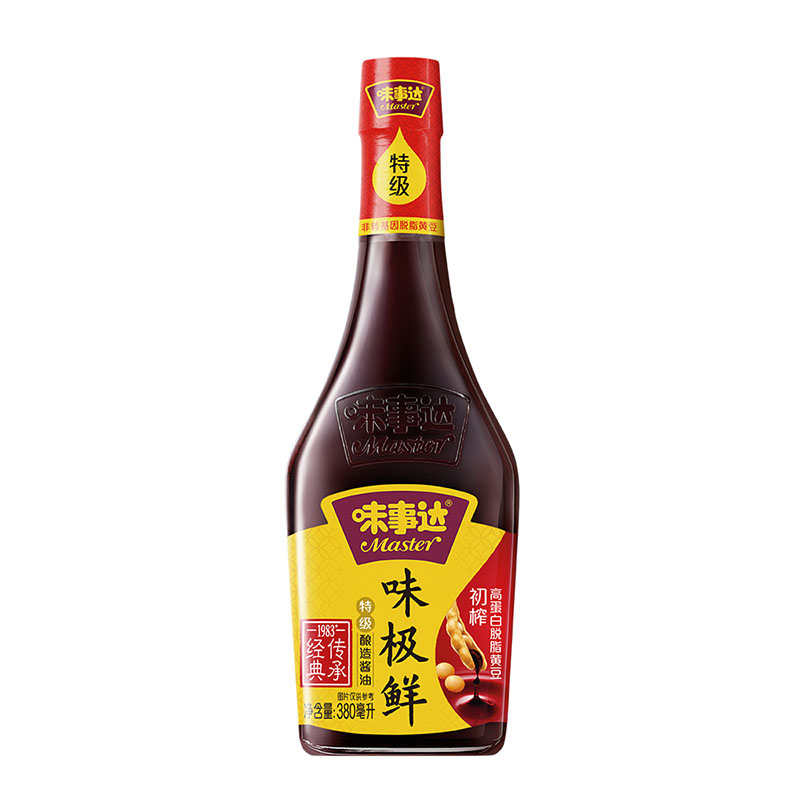 味事达味极鲜生抽蒸鱼凉拌调料非转基因酱油380ml - 图0