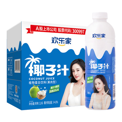 欢乐家植物蛋白椰子汁1L×6瓶