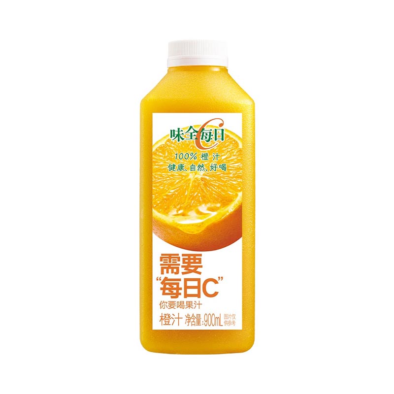 味全果汁饮料每日C橙汁900ml×1瓶装低温浓缩果蔬汁【四件起售】 - 图2