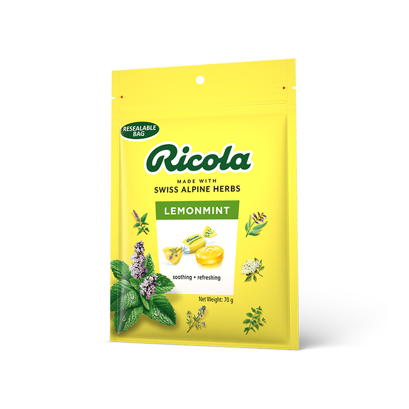 Ricola/利口乐柠檬味薄荷润喉糖独立包装70g进口滋润嗓子 - 图0