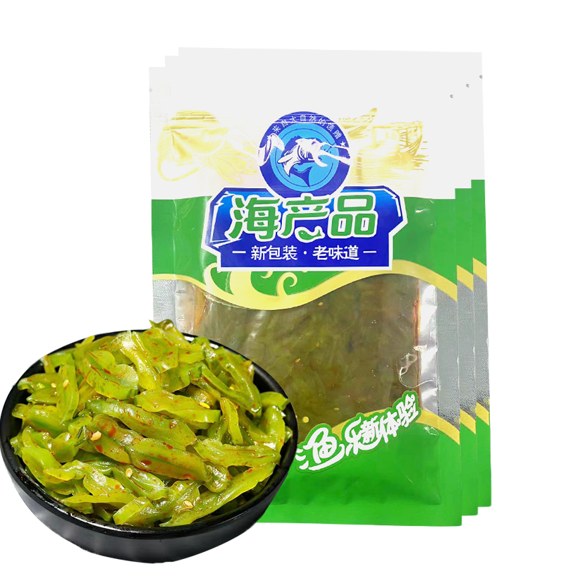 【一件包邮】良时海香辣梗段200g*3袋海带梗调味梗丝即食咸菜凉菜