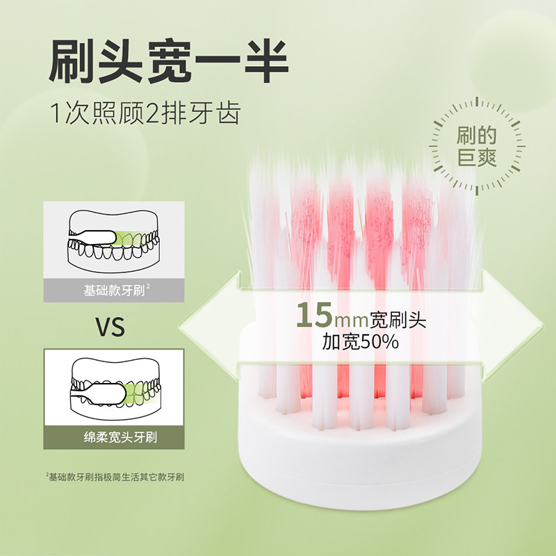 极简生活软毛成人牙刷宽头48孔进口细软毛舌苔刷家庭组合4支
