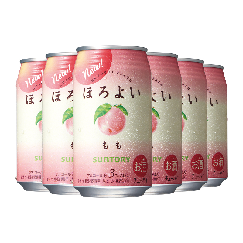 三得利和乐怡日本进口低度秋日微醺预调酒果酒白桃味350ml*6 - 图0