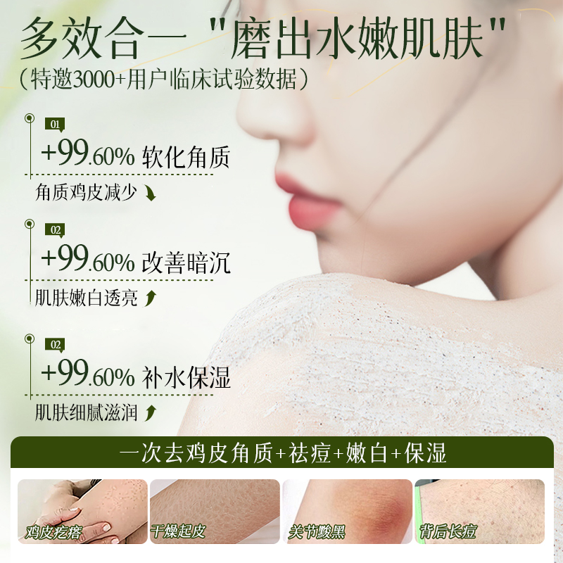 烟酰胺果酸磨砂膏身体嫩白全身去角质去死皮鸡皮疙瘩关节去黑色素 - 图0