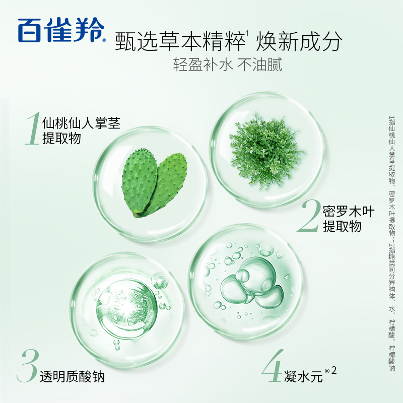 百雀羚水嫩倍现补水保湿精华面霜女滋润草本清爽护肤品50g×1瓶-图1