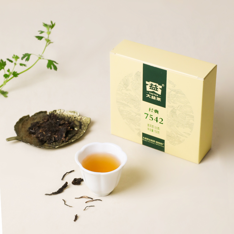 大益普洱茶经典7542生茶150g/盒普洱生茶标杆中华老字号云南勐海 - 图0