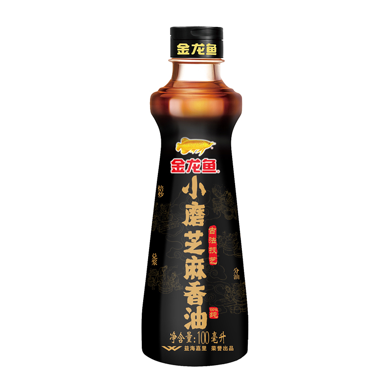 金龙鱼小磨香油100ml*1瓶调味凉拌菜厨房烹饪家用火锅芝麻油调料 - 图0