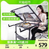 Monmater Painting Table Students Folding Lift Drawing Table Tilt Desktop Fine Art Easel Design Cartographic Drawing Bench