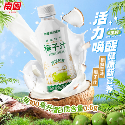 南国海南特产椰子汁椰奶6瓶