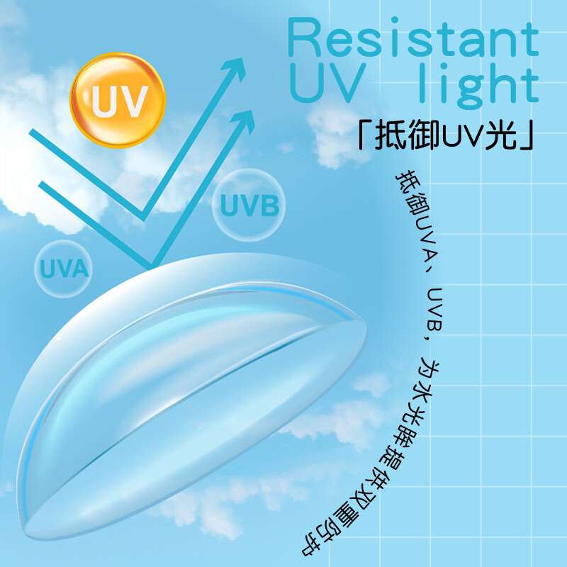 入会减5】海昌优氧隐形近视眼镜半年抛2片装舒适透明片非美瞳月 - 图0