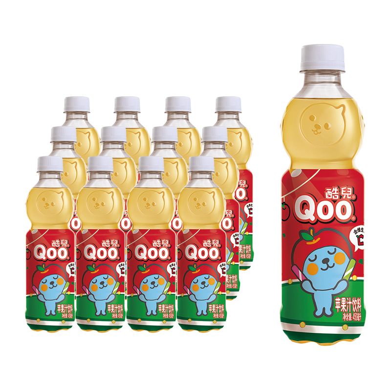 美汁源 酷儿 Qoo苹果汁饮料450ml*12瓶可口可乐 - 图0