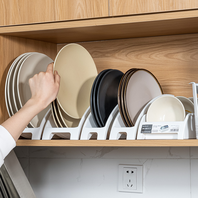 日本进口厨房碗碟子收纳架碗盘子置物架沥水架台面式餐具收纳神器 - 图1