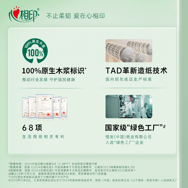 心相印绒立方抽纸压花M码3层80抽16包黑科技双倍柔软高端面巾纸巾