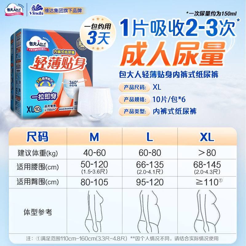 【下拉领优惠】包大人轻薄贴身拉拉裤内裤型纸尿裤XL码孕产妇老人,淘宝优惠券,粉丝福利购,淘宝优惠卷