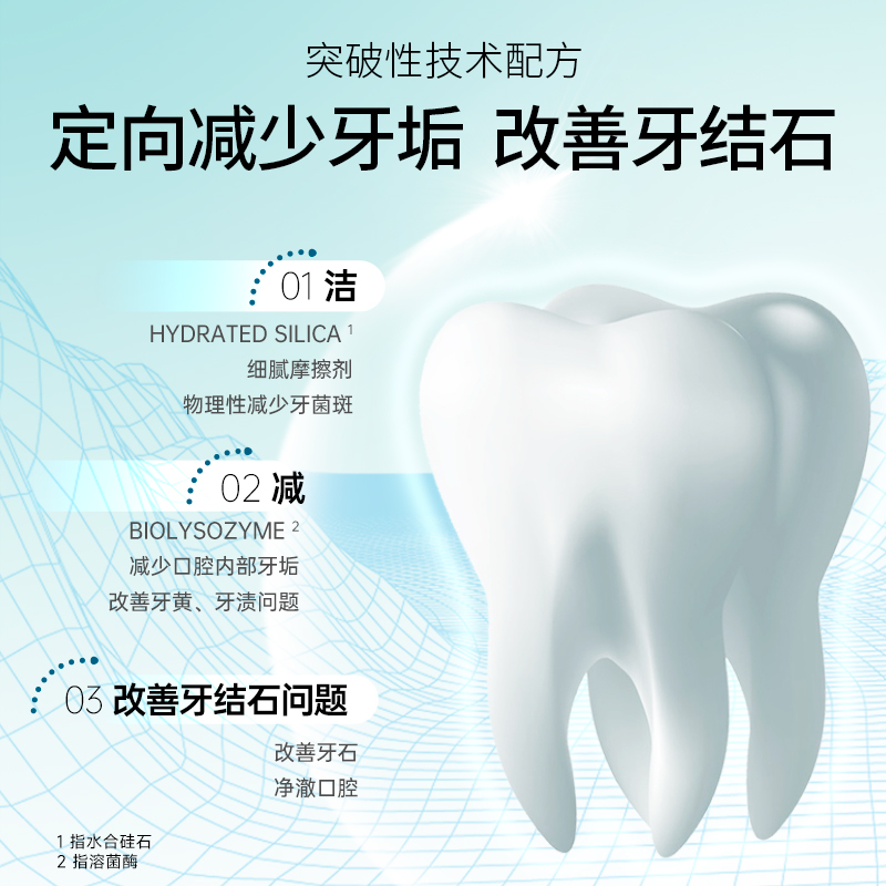 好易康溶菌酶牙膏7号3支装去黄改善牙结石垢茶烟咖啡渍美亮白牙齿 - 图1