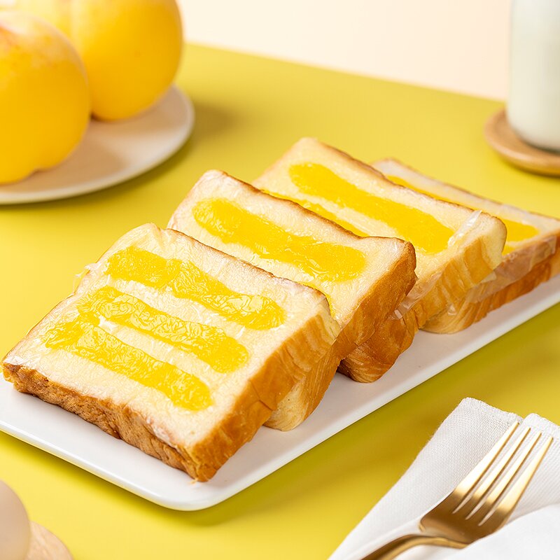 凯利来奇亚籽全麦黄桃奶盖吐司松松面包蛋糕点心休闲网红零食代餐