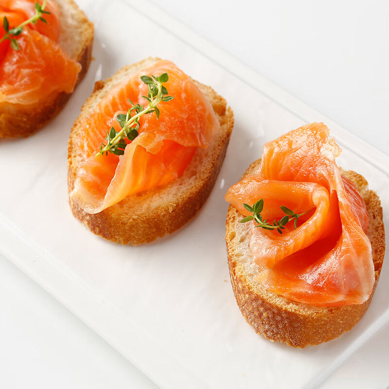 【3件85折】新日期 渔传播苹果木烟熏智利三文鱼切片熏制大西洋鲑,淘宝优惠券,粉丝福利购,淘宝优惠卷